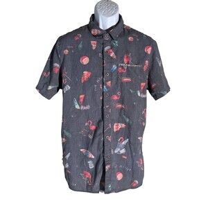 VOLCOM Men's Short Sleeve Modern Fit Large Gray Shirt Club Destroy